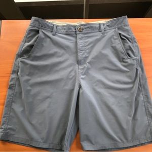Free Fly Men's Gray Flat Front Hybrid Chino Shorts Size 36 x 9.5 Inseam